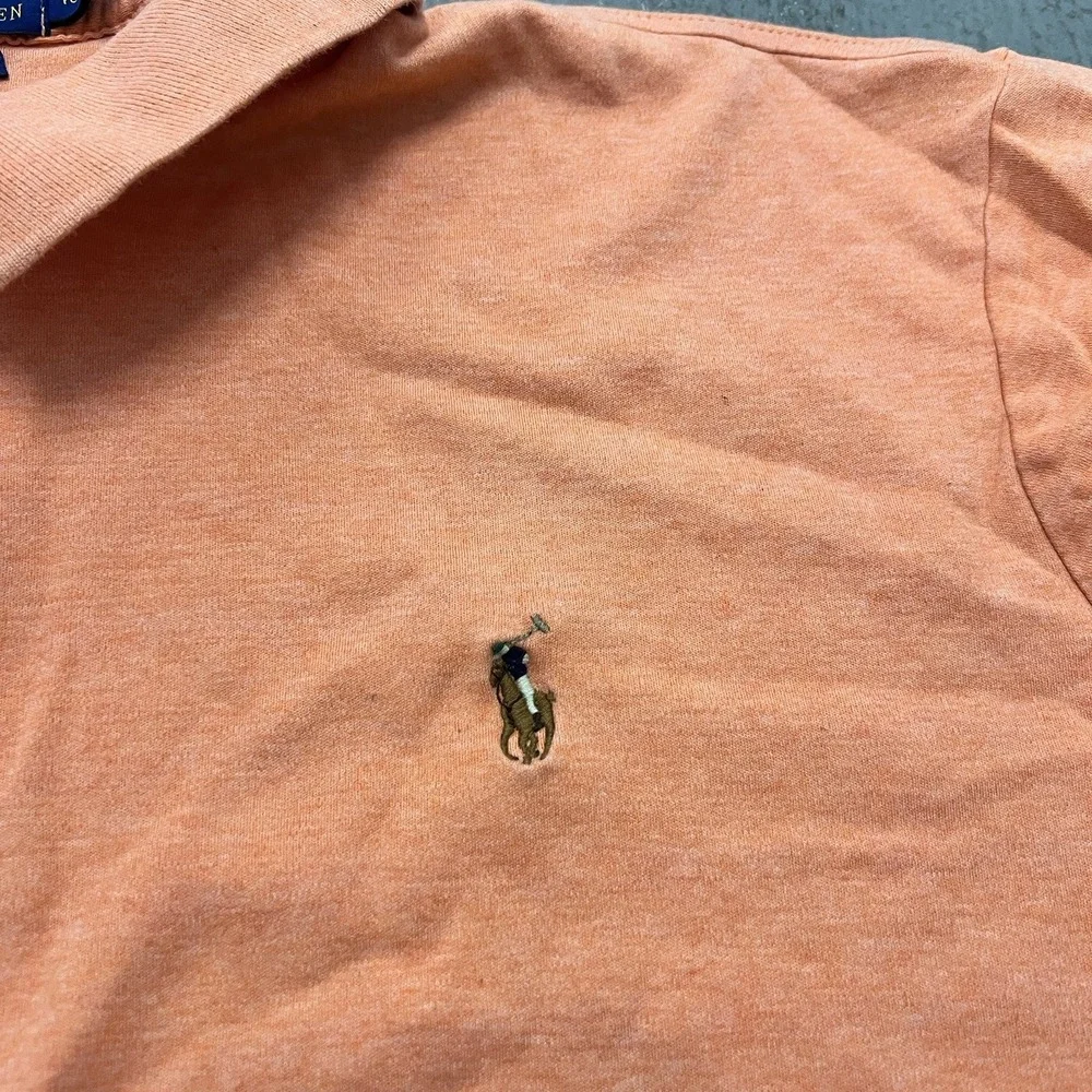 Polo Ralph Lauren Mens Orange Classic Fit Short Sleeve Polo Shirt Size XL Cotton